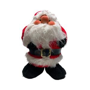 Vtg Santakins Rennoc Santa Claus 1982 Plush chubby vinyl face Christmas 13"